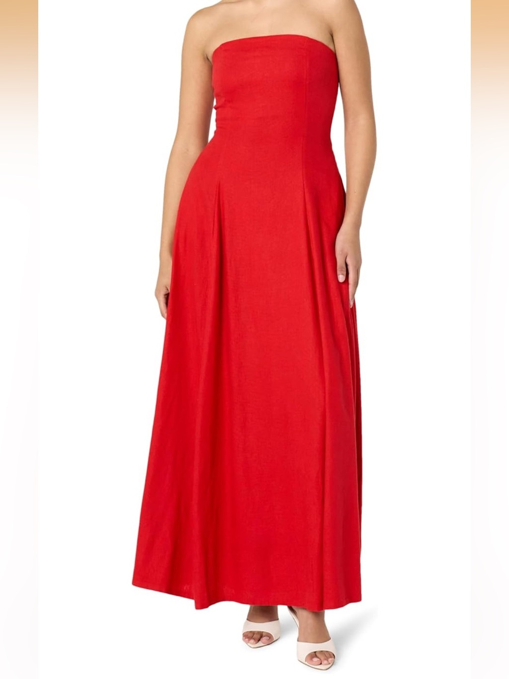 Women’s Strapless Red Maxi Dress - Timeless Evening Look